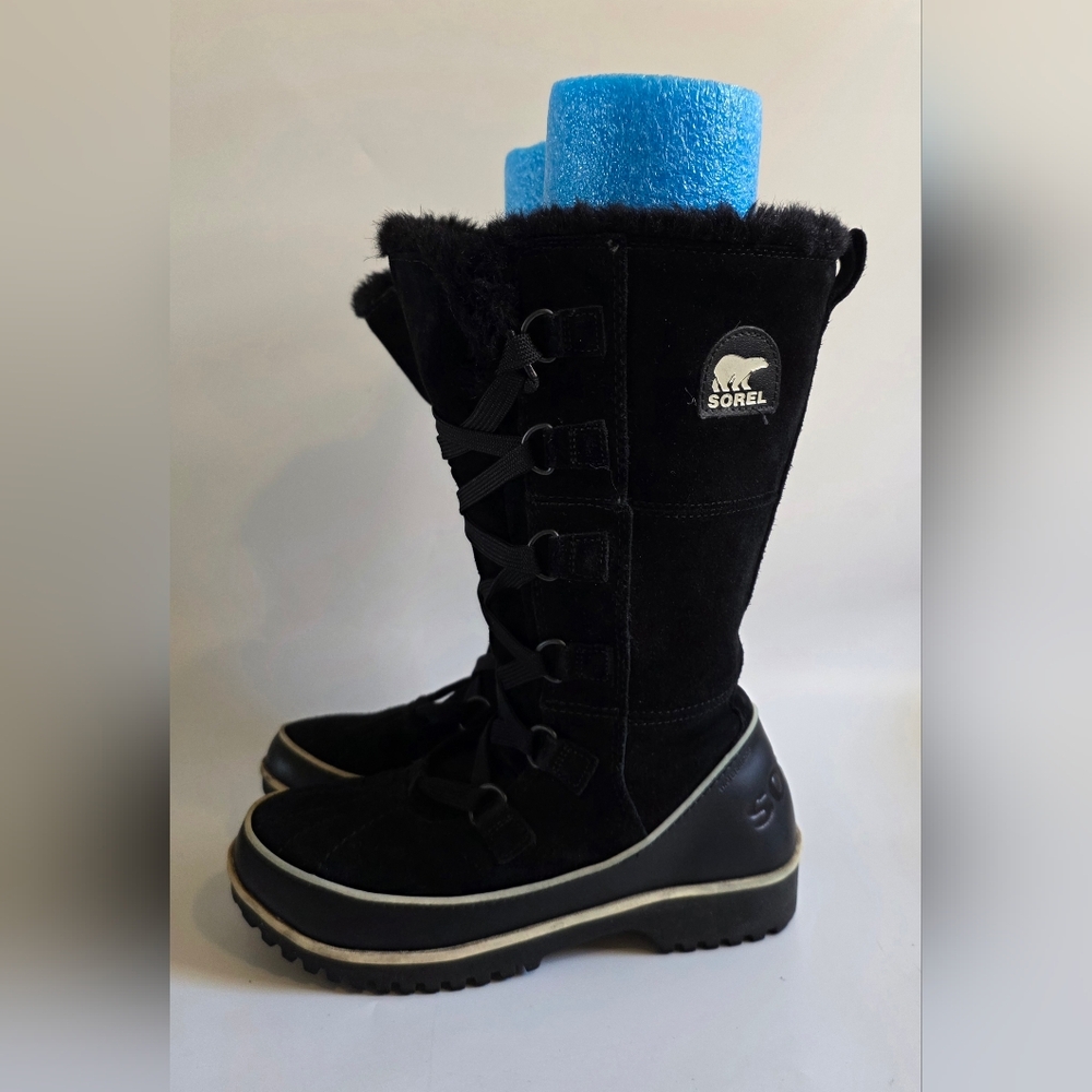 Sorel Tivoli High II Women's Black Suede Waterproof Snow Boot Size 7